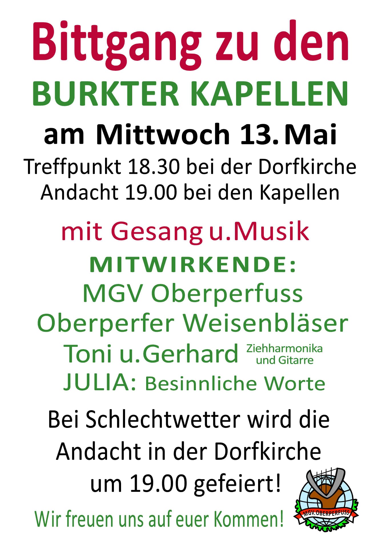Bittgang zu den Burkter Kapellen – 13. Mai 2026