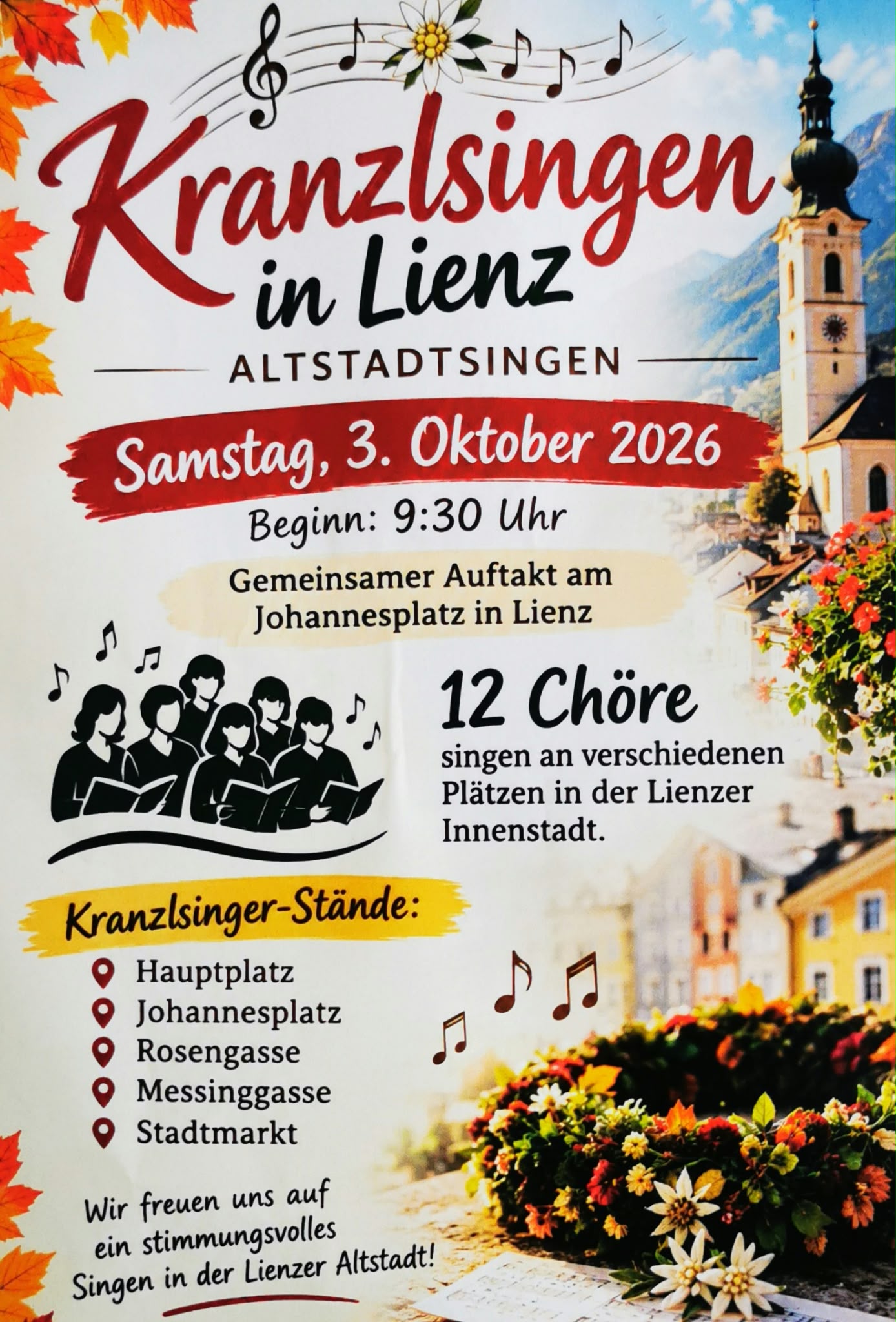 Kranzlsingen in Lienz – 3. Oktober 2026